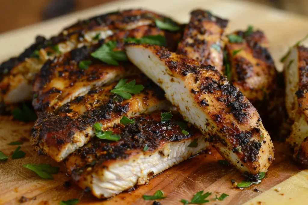 What does blackened mean in chicken?