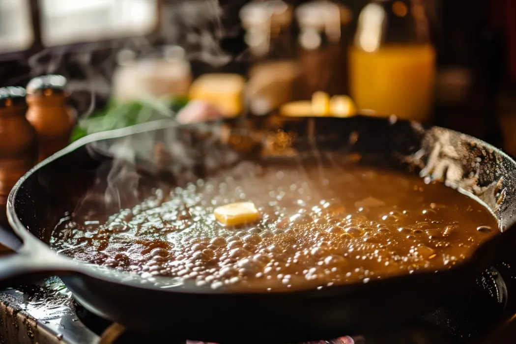 old fashioned salisbury steak recipe. Prepearing the gravy