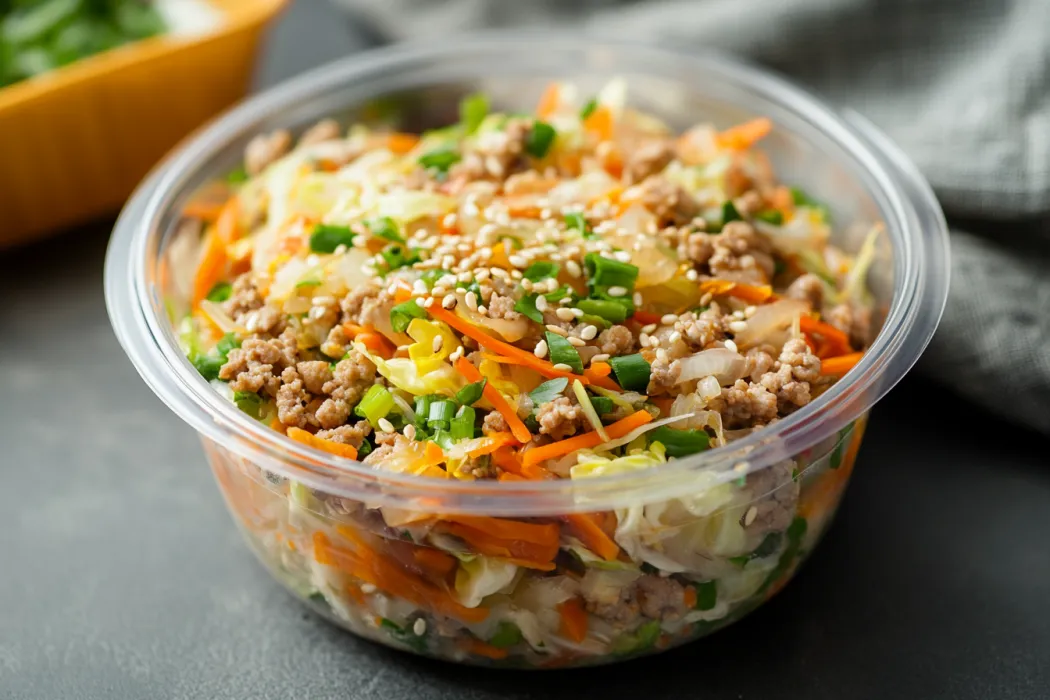 Does egg roll in a bowl reheat well? Storing it in a clear container for refrigerating. 