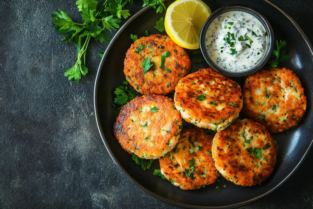 What are the ingredients in salmon cakes?