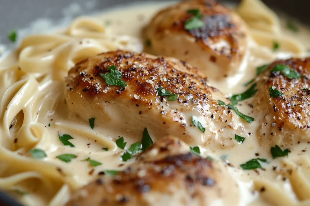 What is chicken alfredo sauce made of?