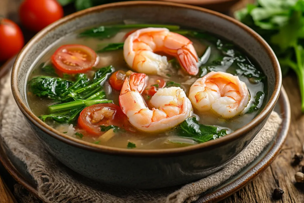 What ingredients of sinigang are mentioned in the selection?