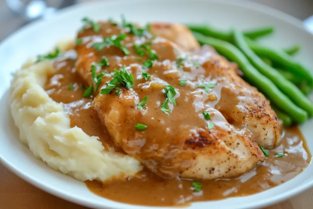 What is smothered chicken made of?