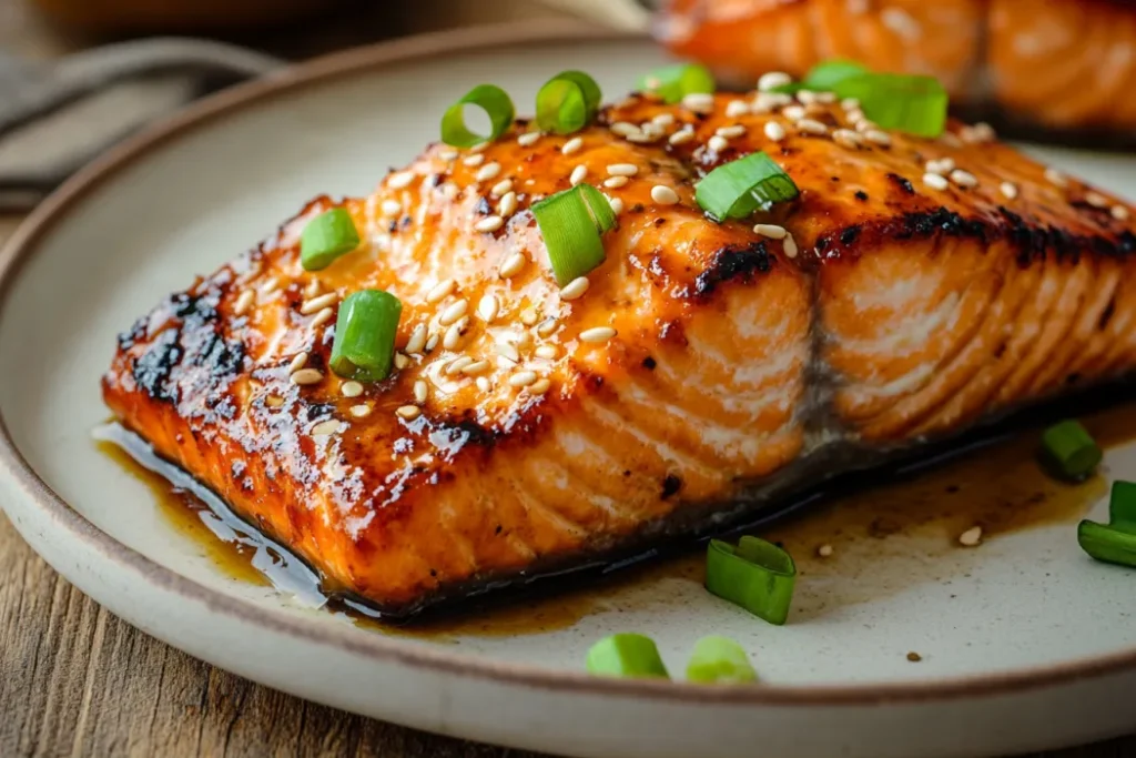 What is miso glazed salmon made of?