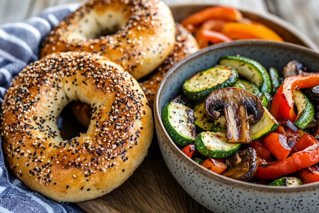 Grilled zucchini, bell peppers, and mushrooms