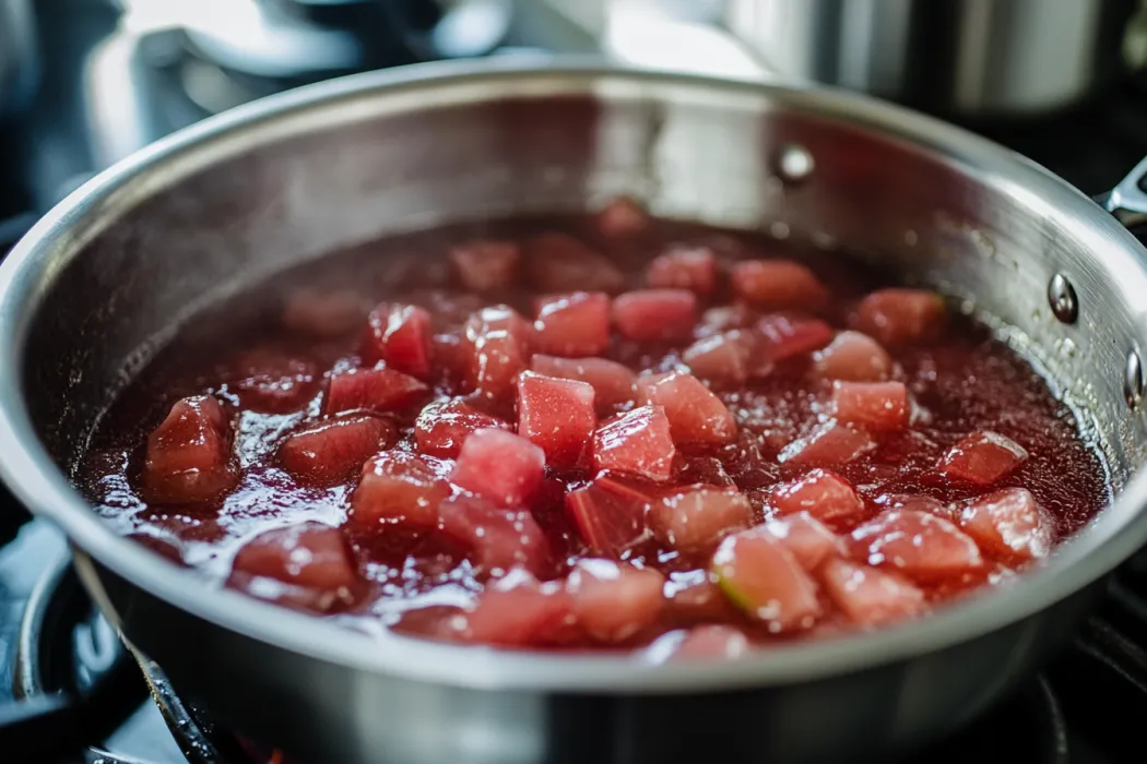 What is rhubarb sauce made of?