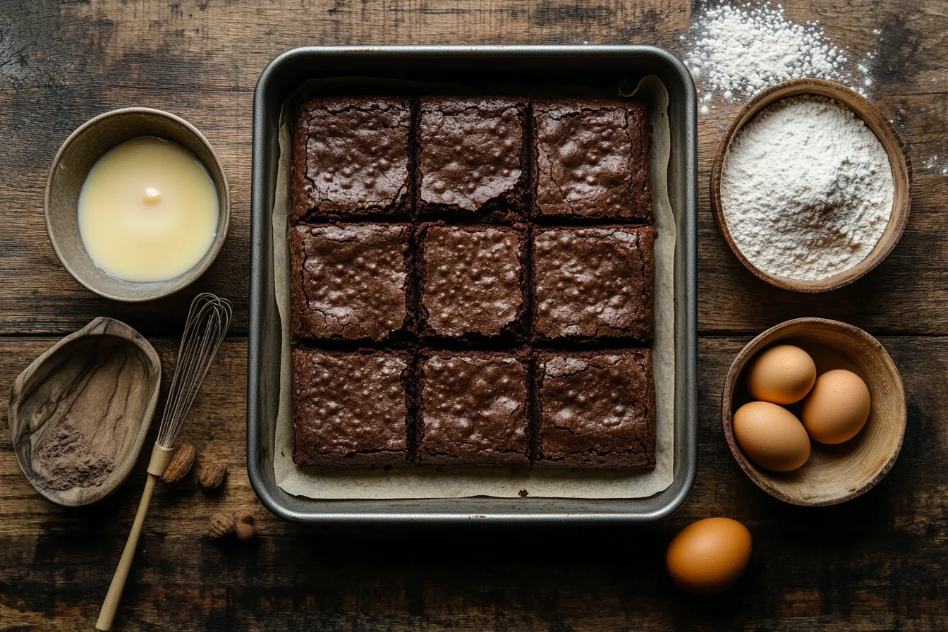 What causes flat brownies?