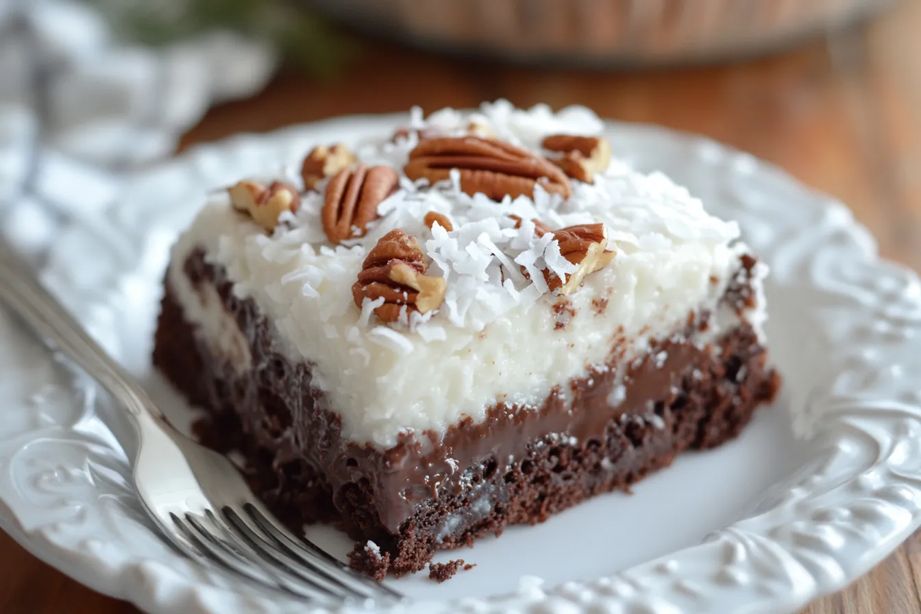 German Chocolate Poke Cake