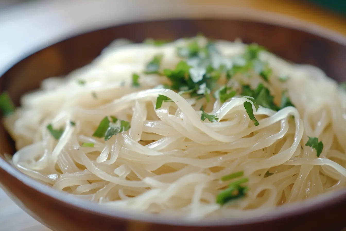 What are long rice noodles made of?