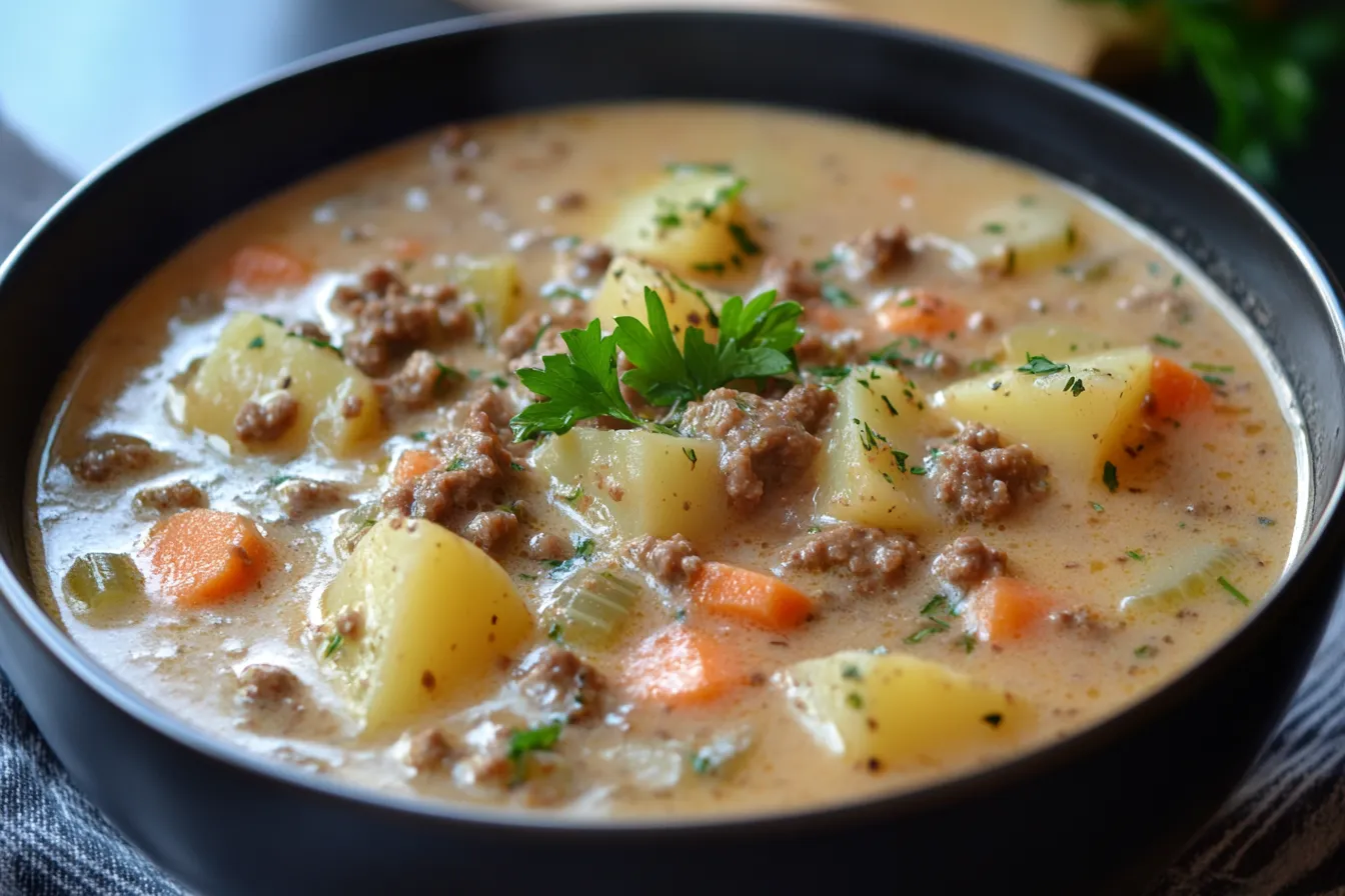 potato hamburger soup