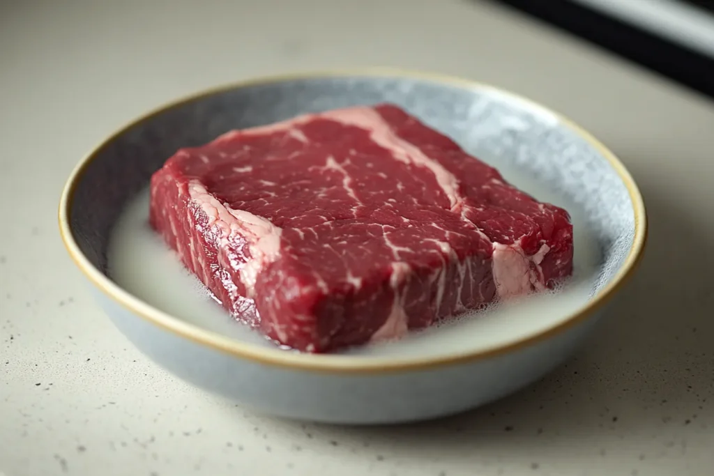 What does soaking cube steak in milk do?