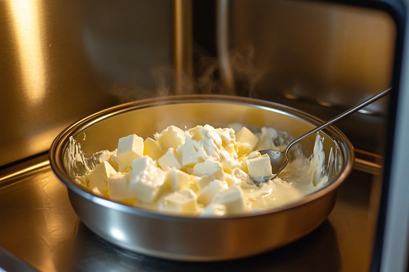 How do you melt a block of cream cheese? 