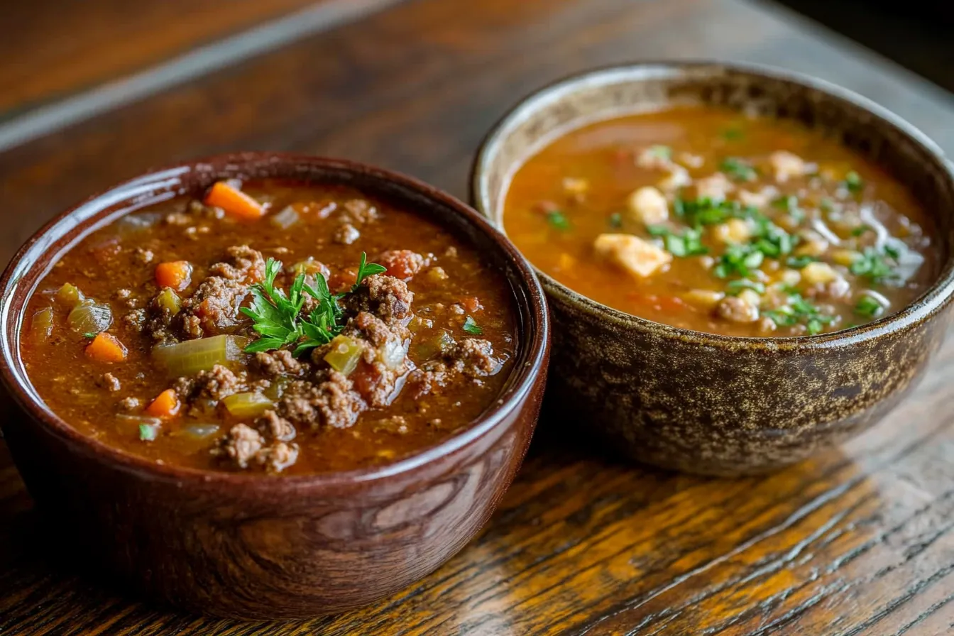 Difference: Hamburger Stew and Hamburger Soup