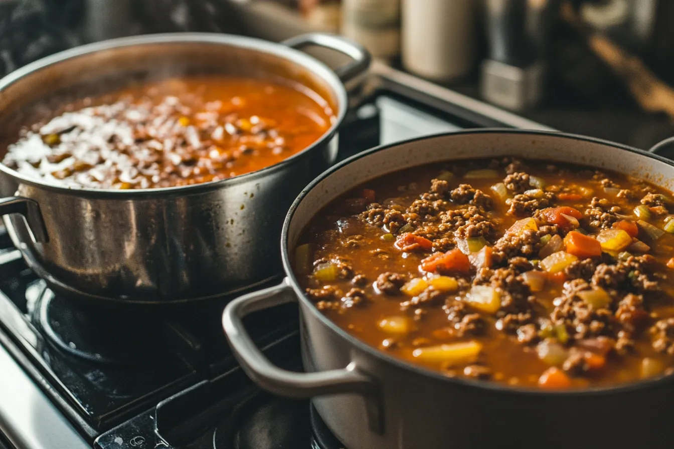 Difference: Hamburger Stew and Hamburger Soup